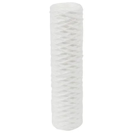 White disposable filter cartridge, cloth material, 10 inches high, 4 inches square