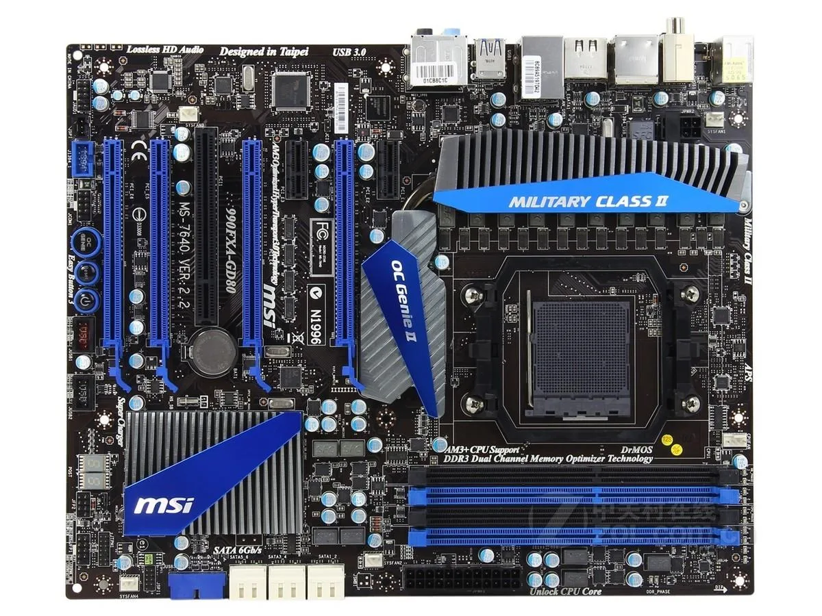 MSI MSI 990FXA-GD80 AMD 990FX motherboard AM3+/AM3 DDR3 32GB — product photo
