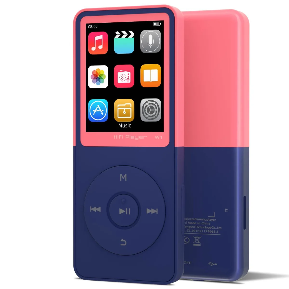 GOPOSOO MP3 Player 64 GB Pink 1.8 inch — product photo