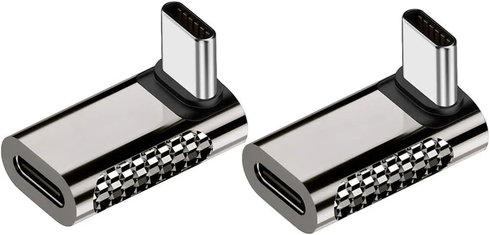 Boxwave Boxwave 90° USB-C Male-Female Adapter 2 Pack 100W 20Gbps 8K Audio/Video — product photo
