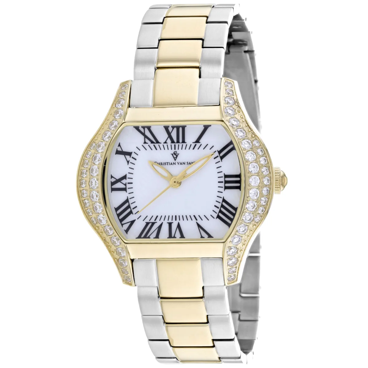 Christian Van Sant Bianca white dial stainless steel watch on metal bracelet