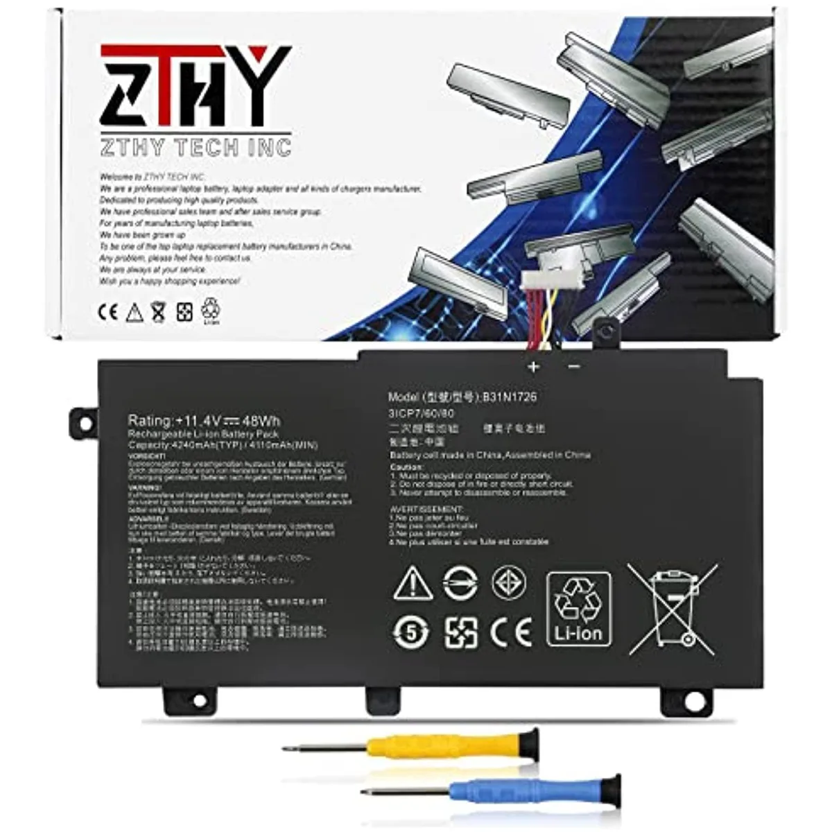 Oemstation Oemstation B31n1726 48Wh laptop battery for Asus TUF Gaming FX504 FX505 FX80 FX86 — product photo