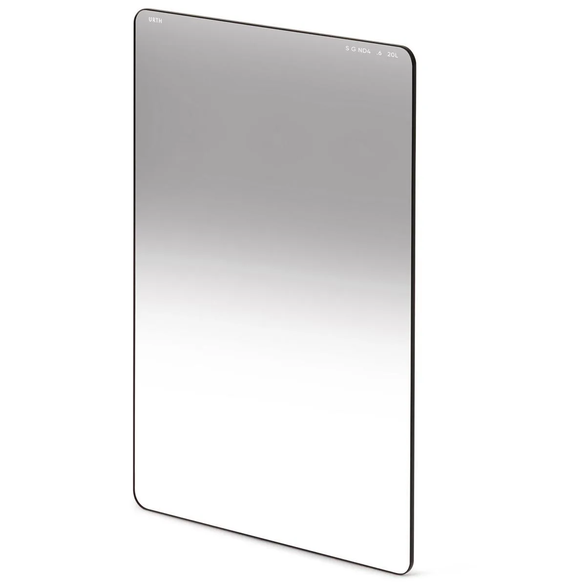 Rectangular glass filter, dark top fading to clear, slim dark frame