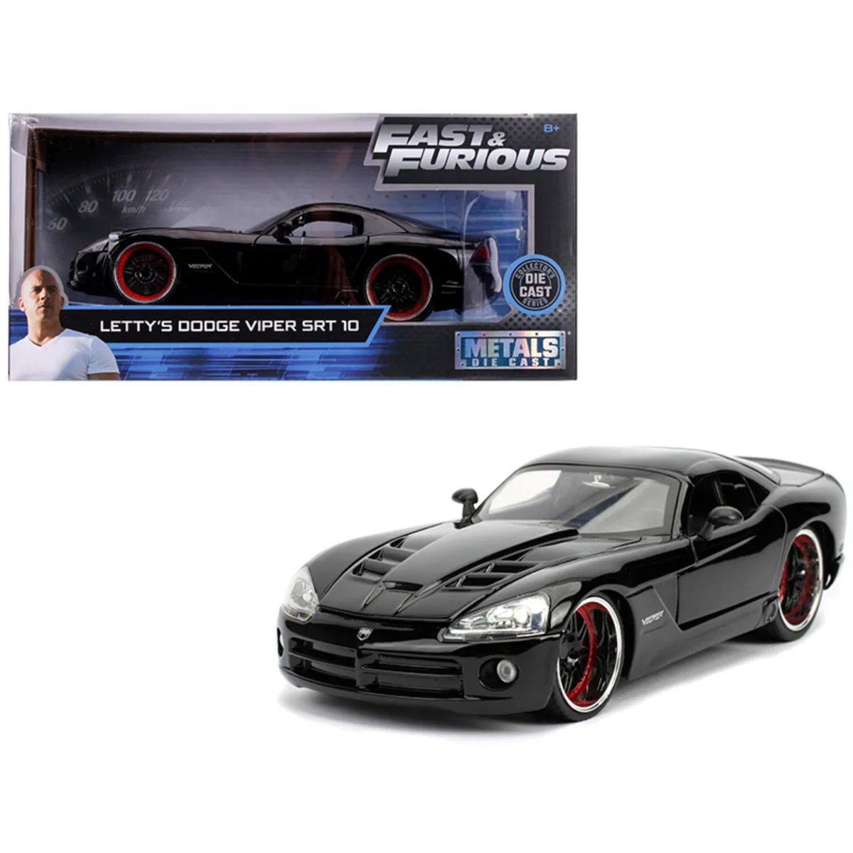 Jada Jada Letty's Dodge Viper SRT 10 Black Fast &amp; Furious 1/24 Diecast Vehicle — product photo