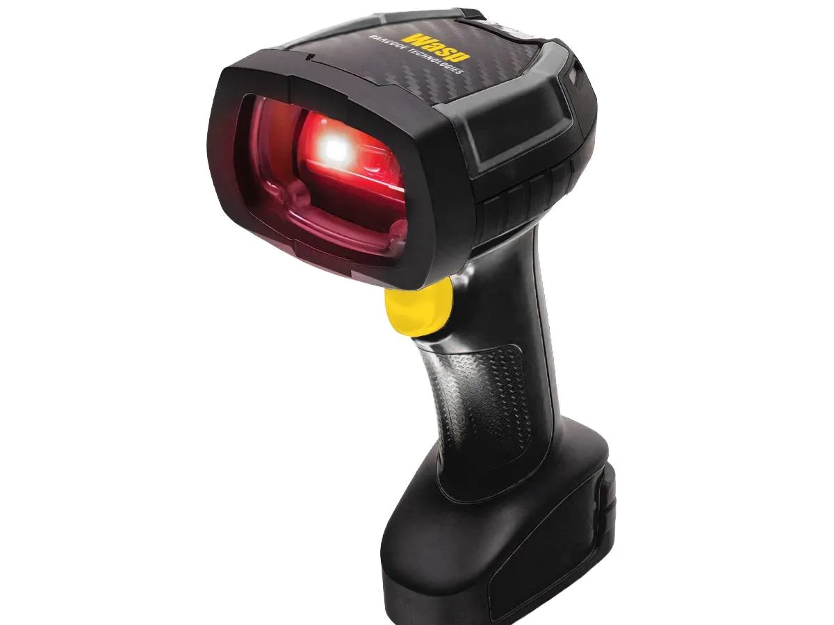 Wasp WWS752 wireless 2D barcode scanner, rugged handheld form, dark finish