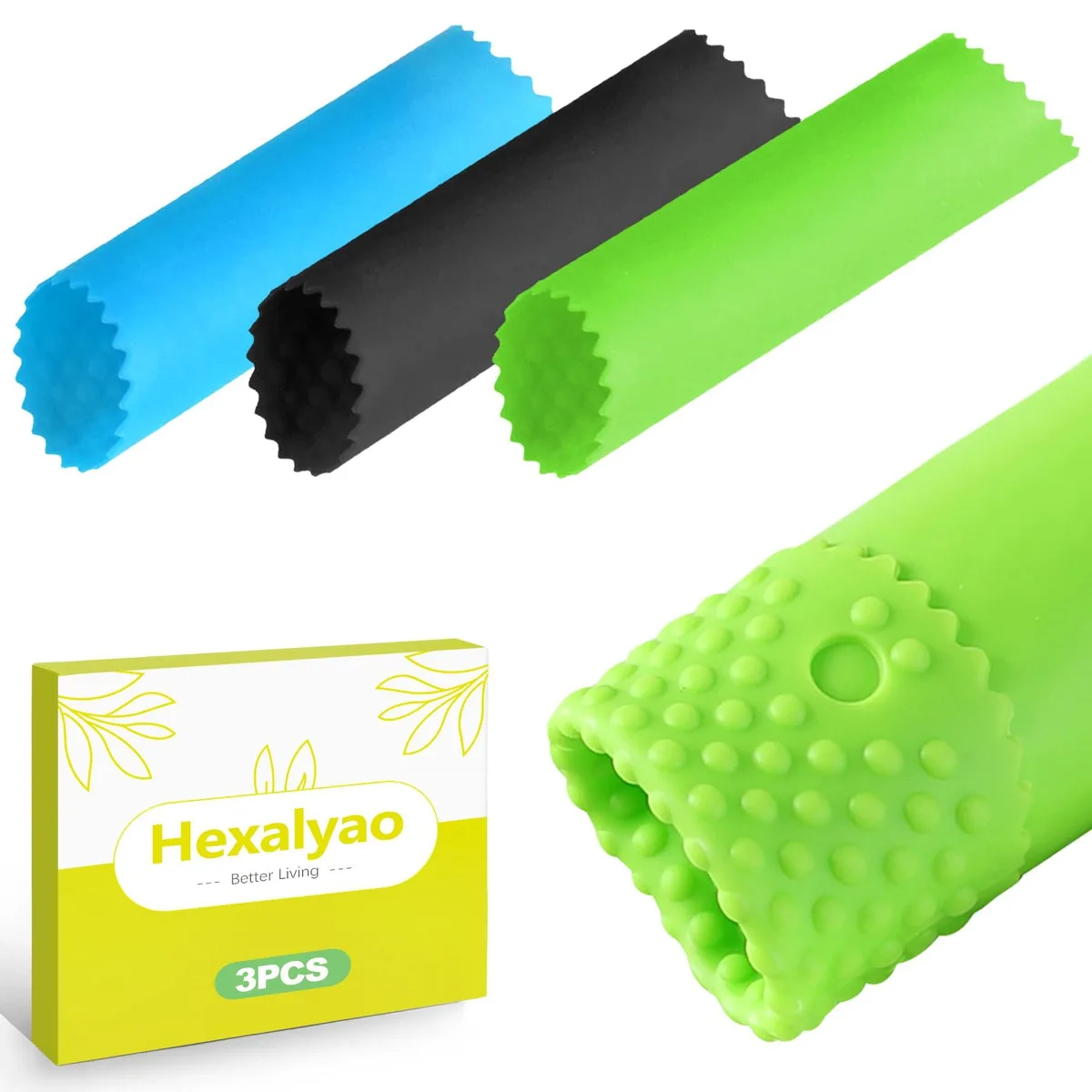Silicone Garlic Peeler Tubes 3 Pack Multi Colour — product photo