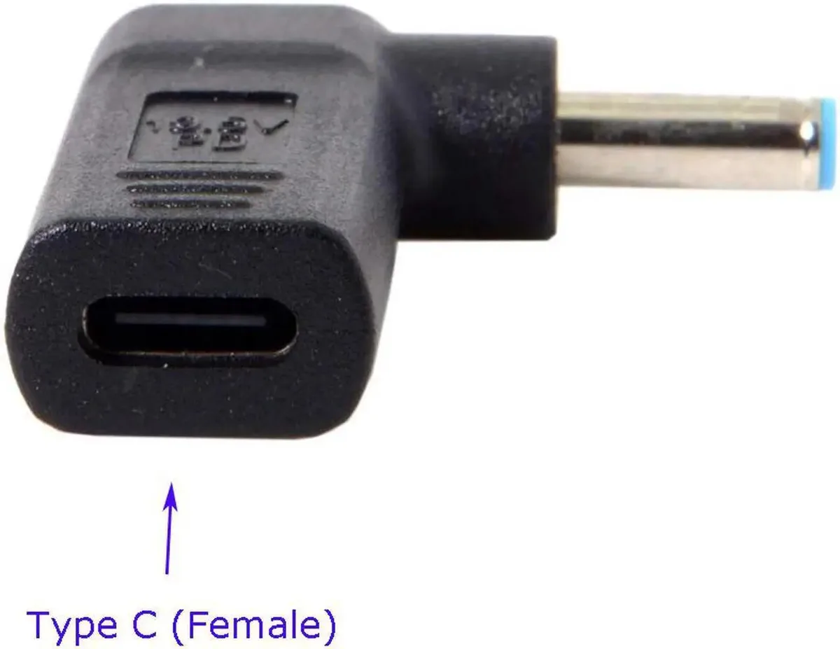 Lirealar Lirealar USB-C to 4.5x3.0mm blue tip PD adapter converter computer power adapter cord — product photo