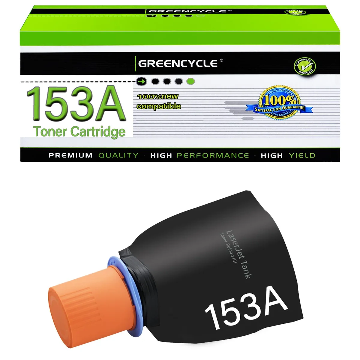 GREENCYCLE GREENCYCLE 153A Compatible Black Toner Reload Kit 2500 pages — product photo