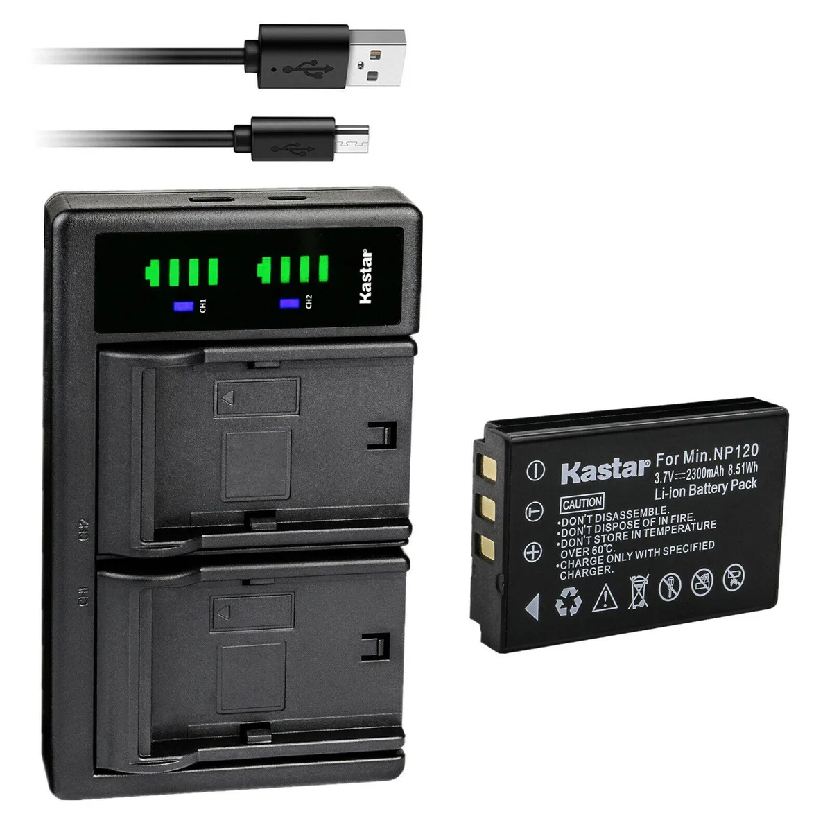 Kastar Kastar NP-120 Battery &amp; LTD2 Charger for EXFO XW-EX003 AXS-100 AXS-110 OTDR FIP-400-D FLS-600 FPM-600 FVA-600 — product photo