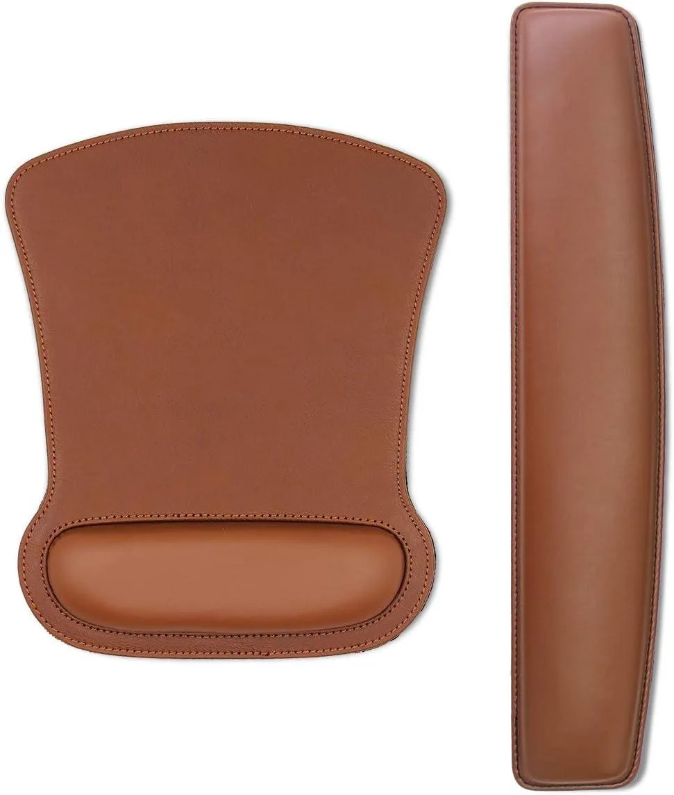 Kenuco Kenuco Wrist Rest Set Brown Mouse Pad 9.84×7.87×.98 Keyboard 17.32×3.15×.98 — product photo