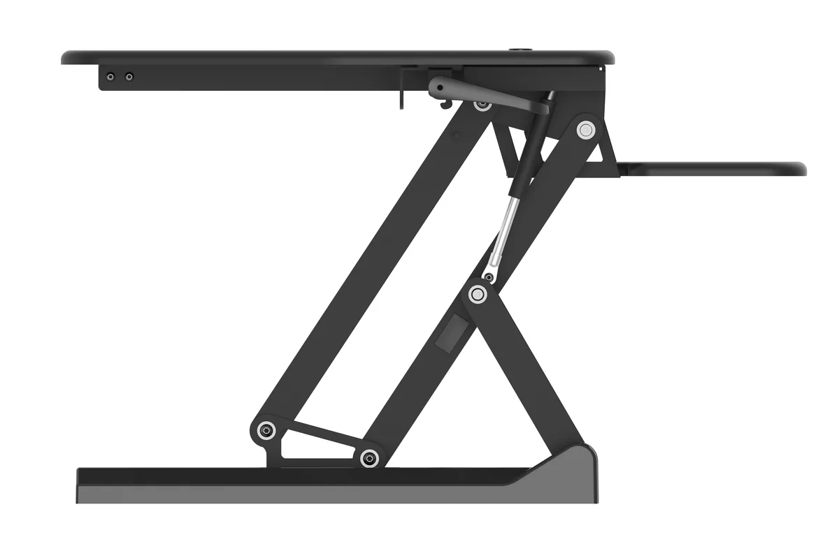 Amer Mounts Amer Mounts EXriserPro Sit-Stand Desk with Keyboard & Mouse Deck Black 16.3in 24in depth — product photo
