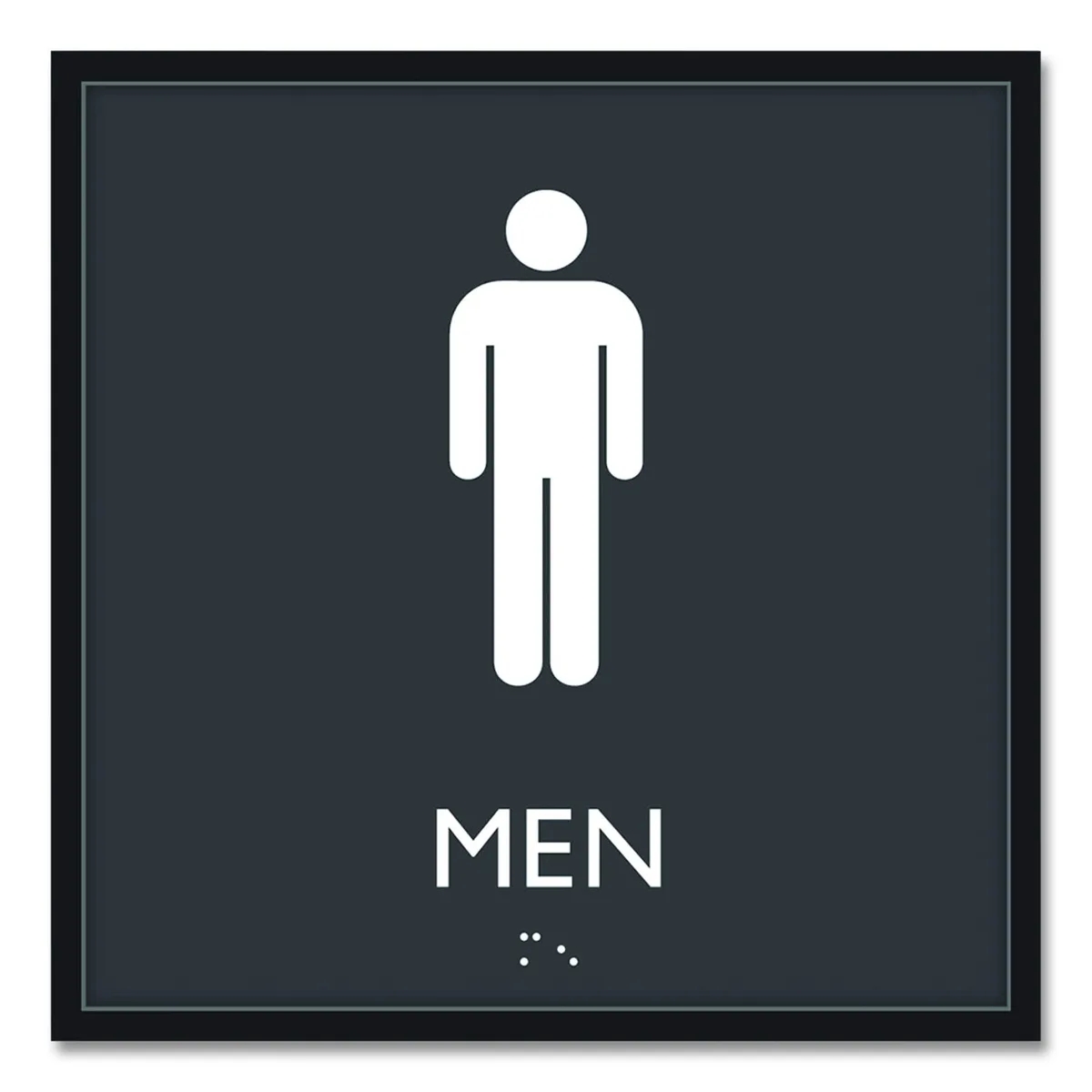U. S. Stamp & Sign U. S. Stamp & Sign ADA Men Restroom Sign 8 x 8 Clear/White 66914 — produktbilde
