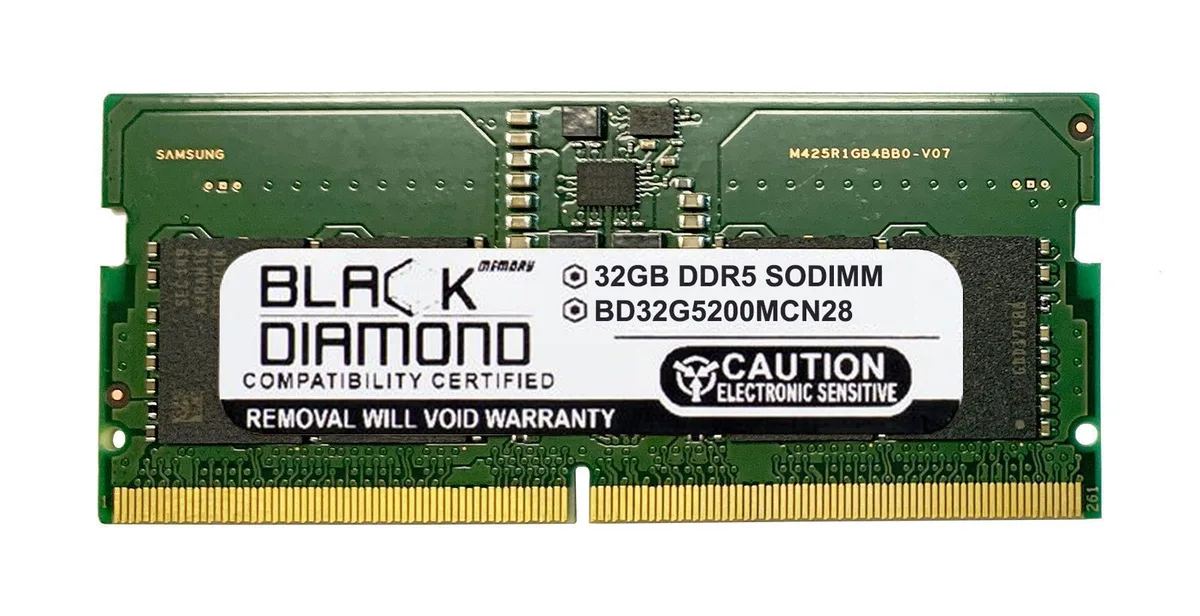 Black Diamond Memory Black Diamond Memory BD32G5200MCN28 32GB DDR5 5200 SODIMM memory upgrade — product photo