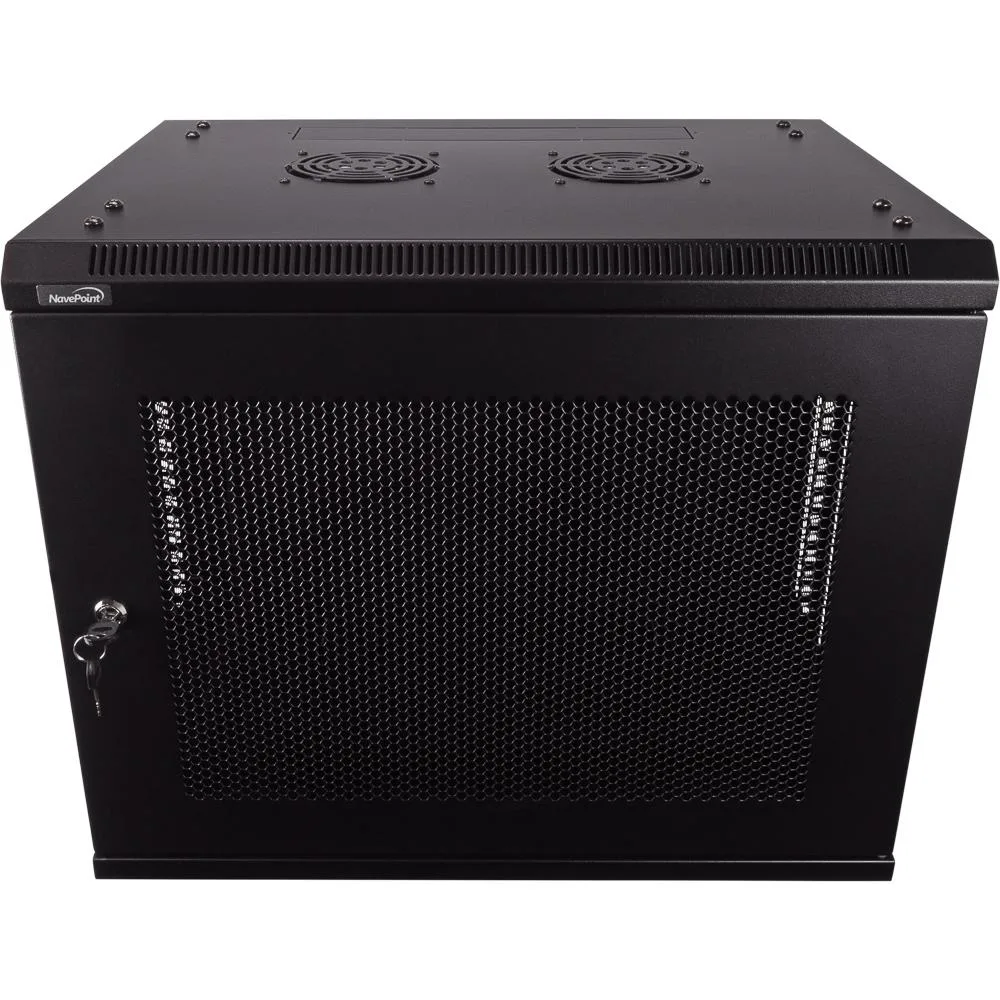 NavePoint NavePoint 9U Wallmount Perforated Cabinet 450mm Depth with Fans — product photo