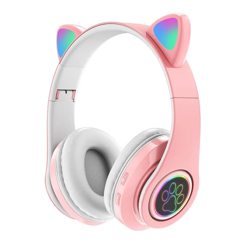 Gemdeck Gemdeck Cat Ear LED Bluetooth Headphones Pink — product photo