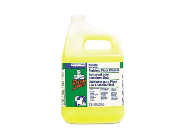One-gallon plastic bottle of Mr. Clean floor cleaner