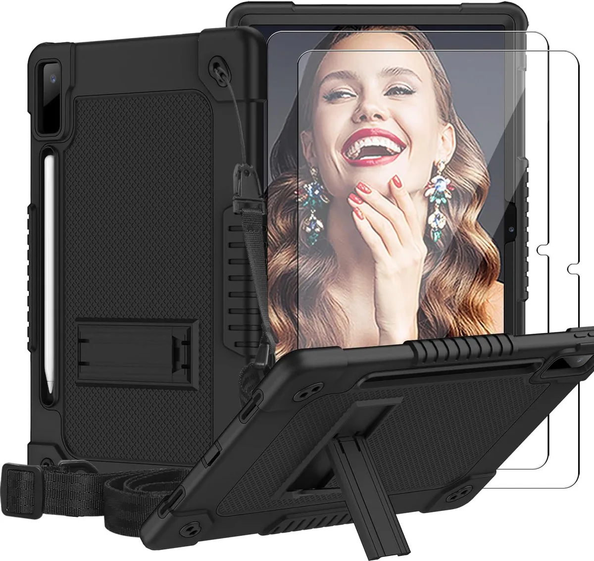 Leelbox Leelbox Case &amp; Screen Protector for Lenovo Tab P12 12.7 TB-370FU/371FC (Black 2 Pack) — product photo
