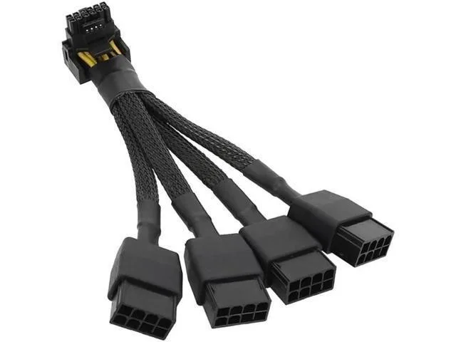 LORDWORLD LORDWORLD 18AWG 4x8pin to 16Pin 12VHPWR 90° Elbow 15cm — product photo