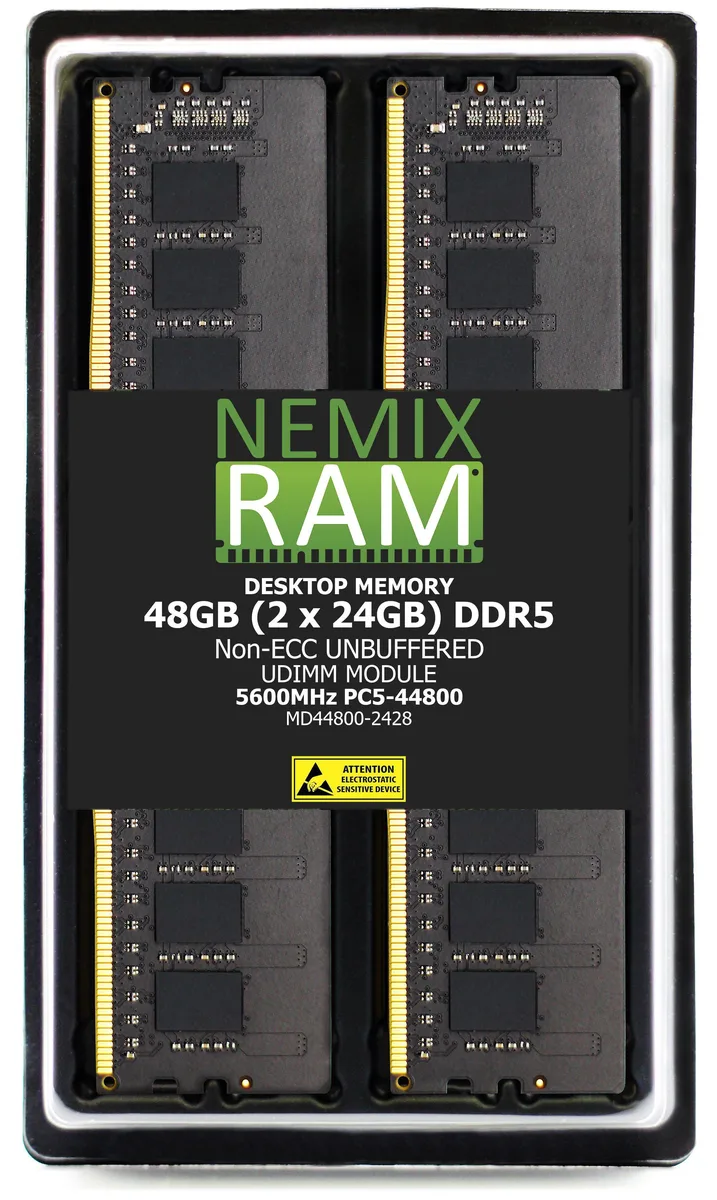 NEMIX RAM NEMIX RAM 48GB (2x24GB) DDR5 5600 CL46 288-Pin UDIMM Memory Upgrade for ASUS ProArt Z890-CREATOR WiFi — product photo
