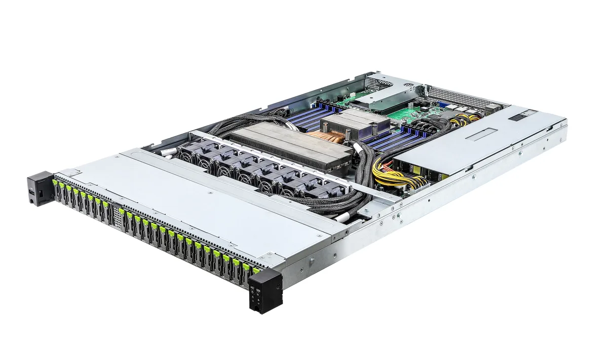 ASRock Rack ASRock Rack 1U24E1S-GENOA/2L2T barebone server 24 E1.S bays — product photo