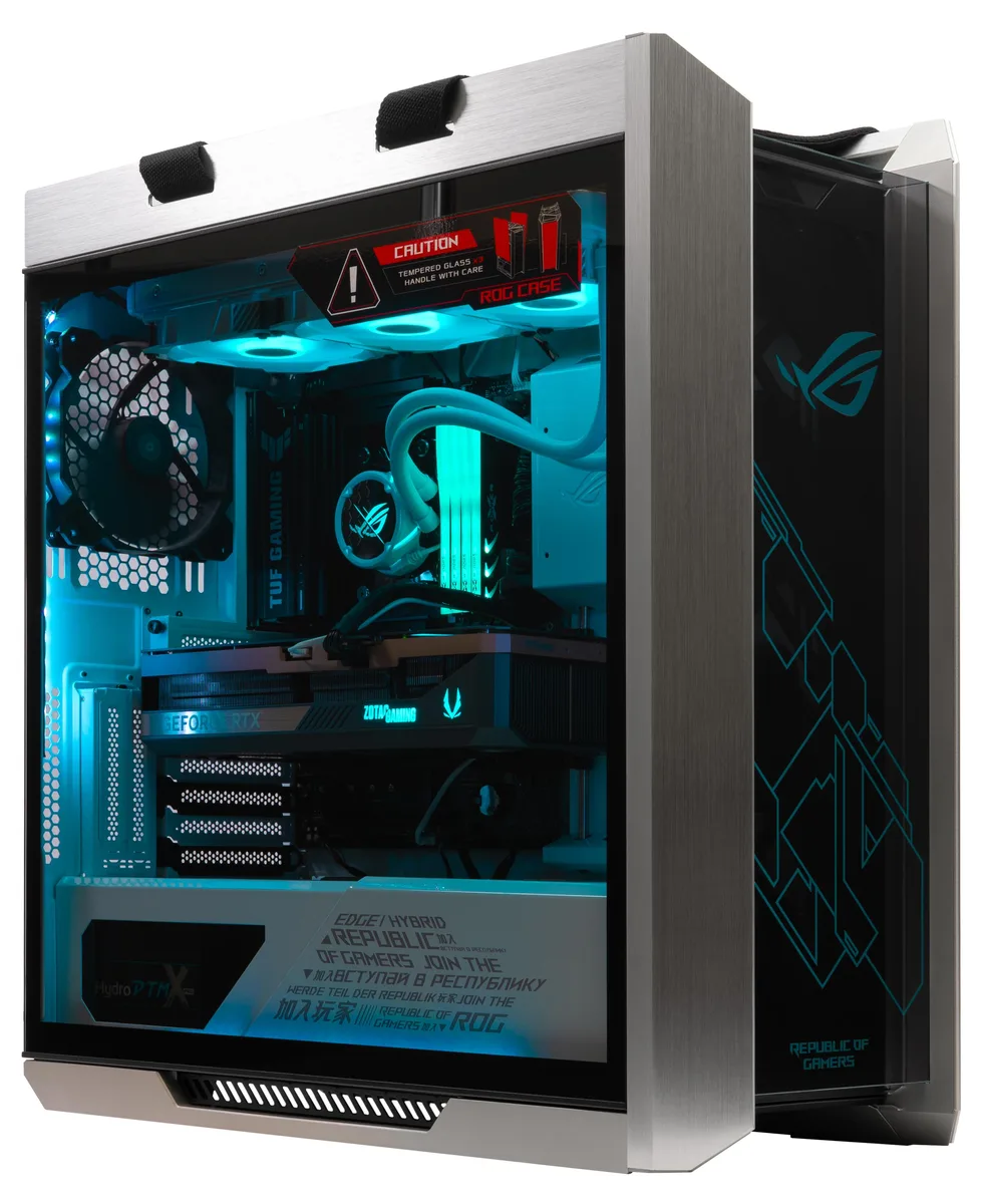 ASUS ASUS ROG Strix Helios GX601 White i7-14700KF RX 9070 128GB DDR5 4TB NVMe 2TB HDD gaming PC — product photo