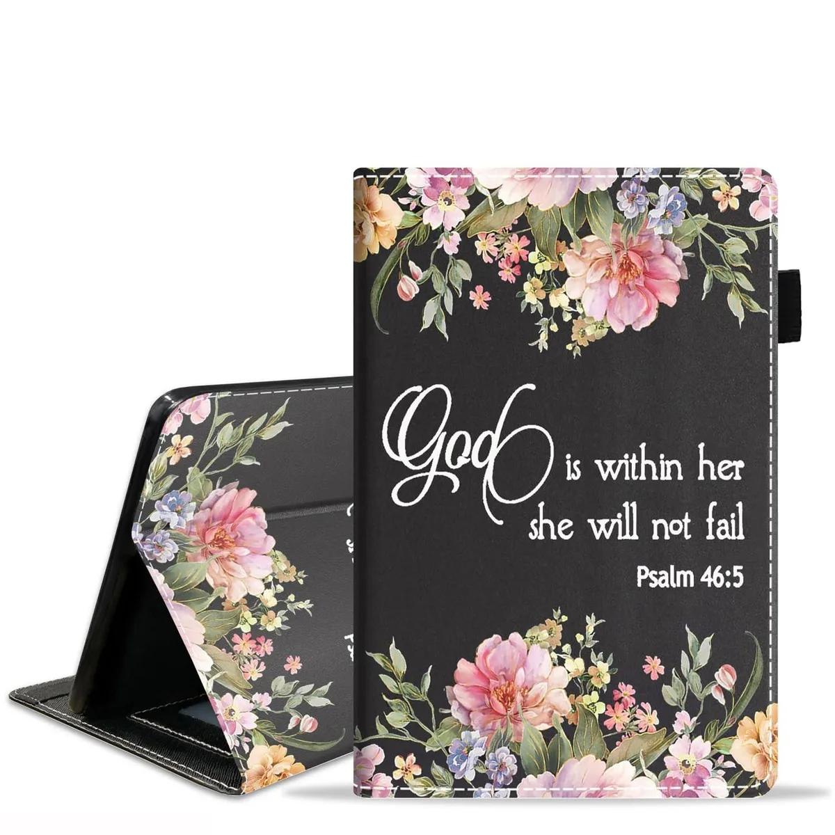 Avantalk Avantalk 2 in 1 Accessory for Kindle Fire 7 2019/2017 Floral Quote Bible Verse Psalm 46:5 — product photo