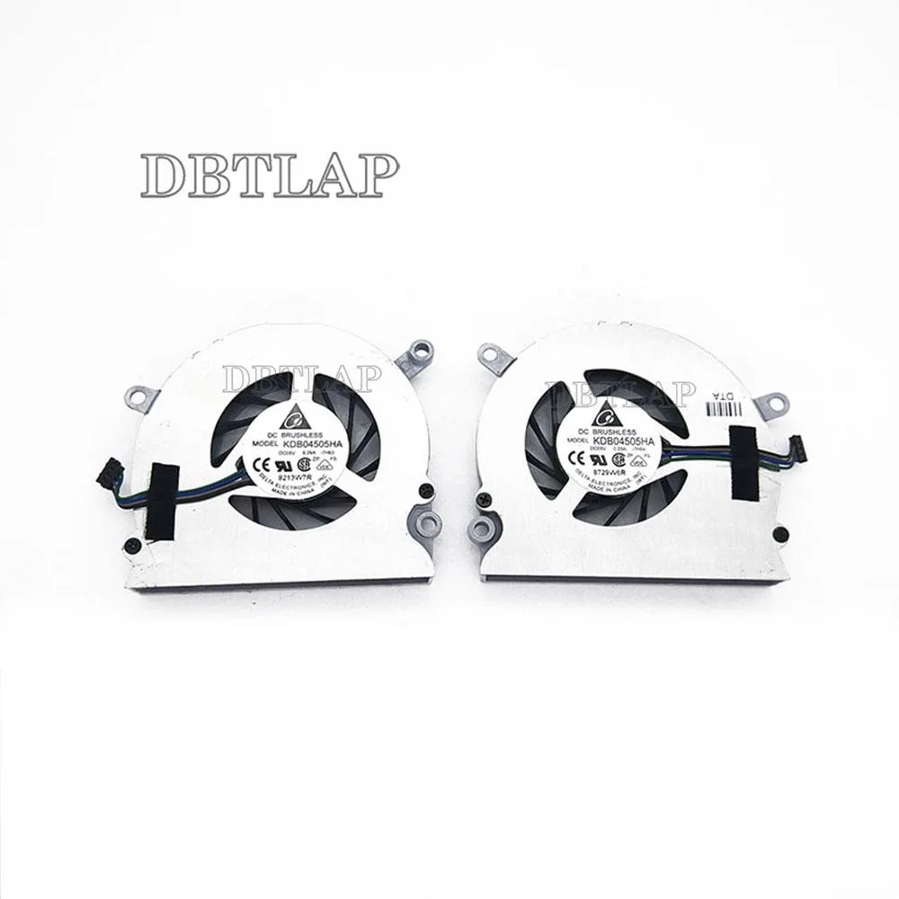 Pair of black plastic laptop CPU cooling fans with wire connectors