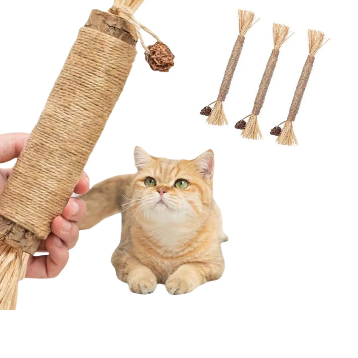 3MNSCD 3MNSCD Cat Chew Toy Silvervine Jute Raffia 5x3 in — product photo