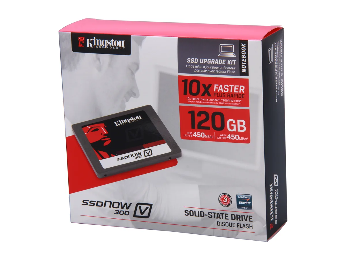 Kingston Technology Corp. Kingston SSDNow V300 SV300S3N7A/120G 120GB 2.5" SATA internal SSD Notebook Bundle Kit — product photo