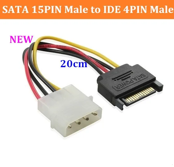 TeKit TeKit IDE 4-pin to 15-pin SATA power cable .5 ft — product photo
