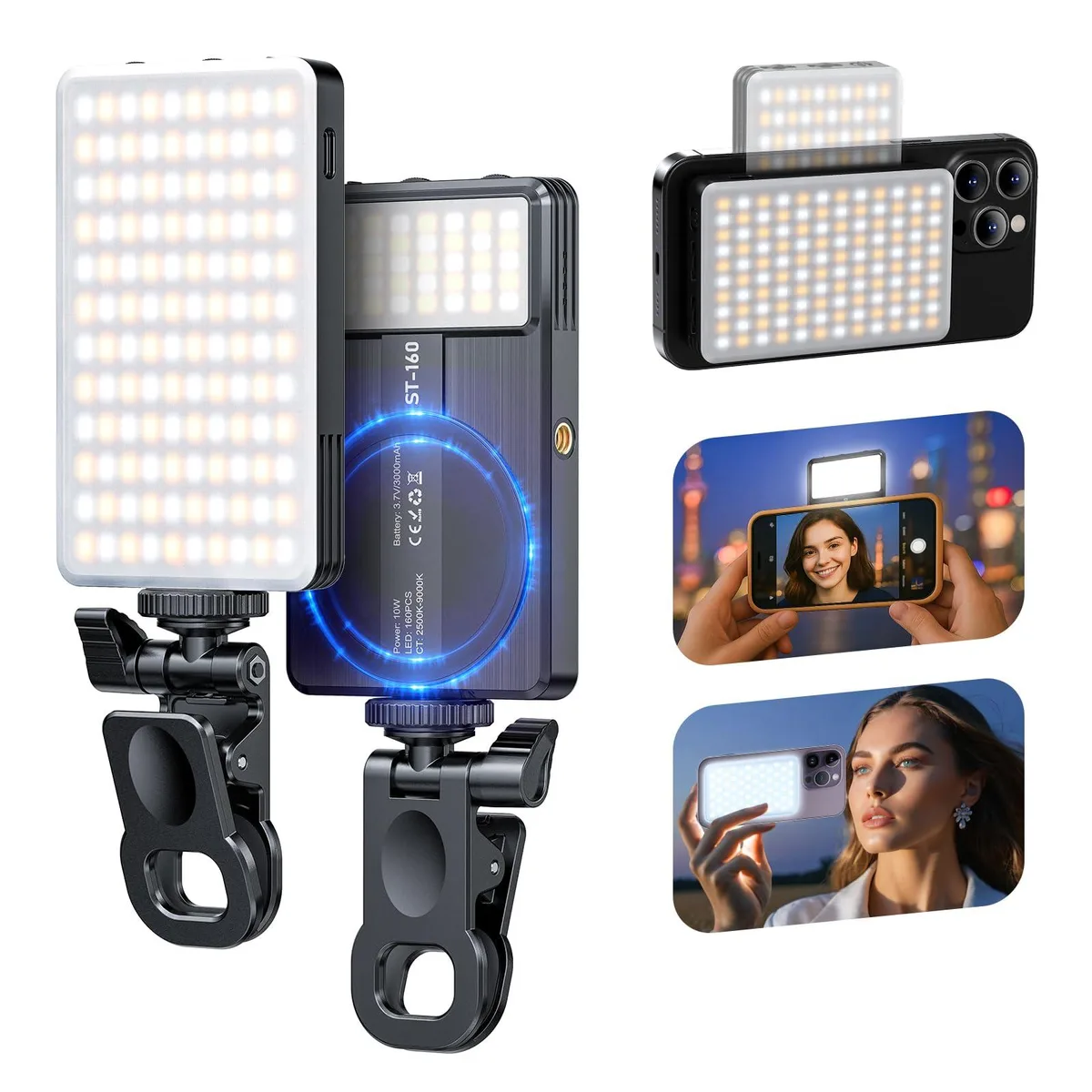  Magnet Phone Light ST-160-Black 160 LED Dual Side Magsafe — product photo