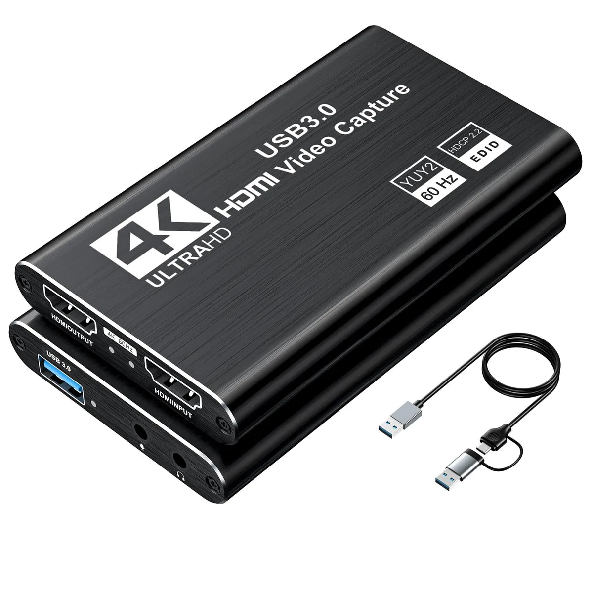 Audiovox - Generic Audiovox - Generic NXA055_55L USB 3.0 4K HDMI loop-out capture card black — product photo