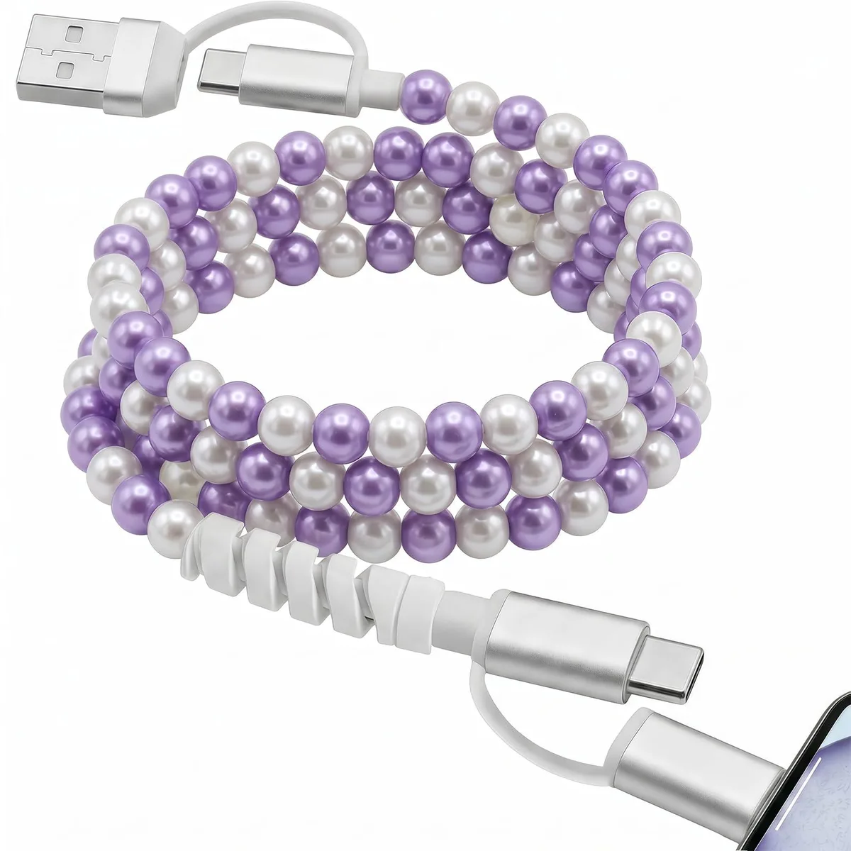  Belkin Samsung Gala 4-in-1 Beaded USB-C Cable Orange 3.3ft 60W — product photo