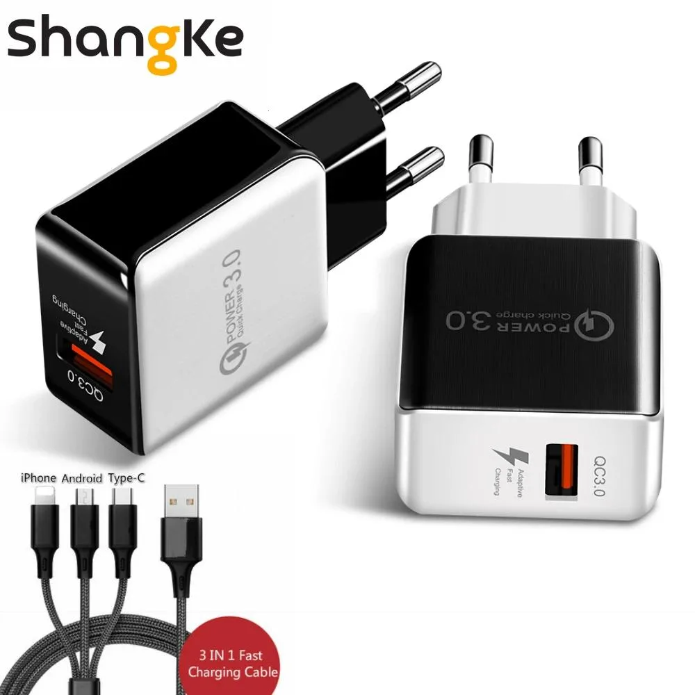Defendwe Defendwe QC3.0 USB Charger with 3-in-1 Cable — product photo