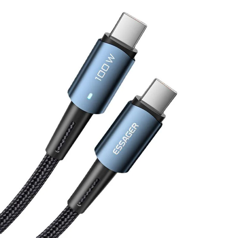 ESTONE ESTONE Essager CG100W 100W USB-C to USB-C Cable 6.6-Feet Blue — product photo