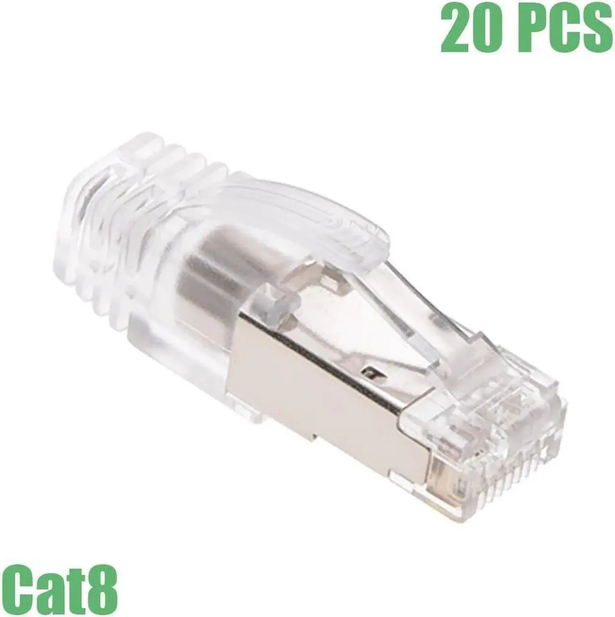 Vszerda Vszerda 20× CAT8 RJ45 Shielded Connector Clear Boot — product photo