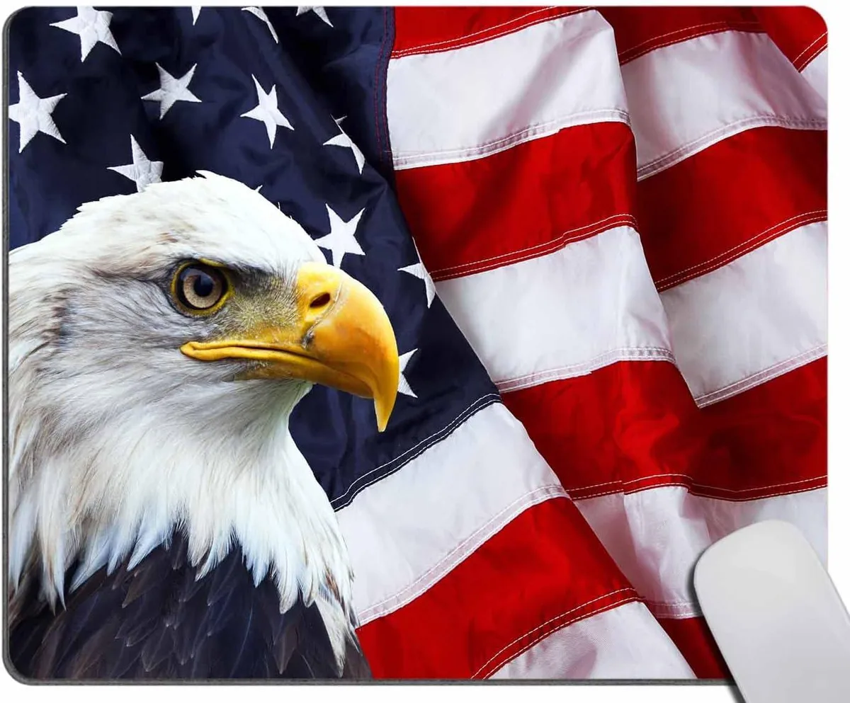 BAOFENG BAOFENG American Flag Mouse Pad 9.5×7.9×0.12 inches — product photo