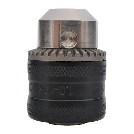 Westward PN5ZL27001G drill chuck, silver metal body with three-jaw grip