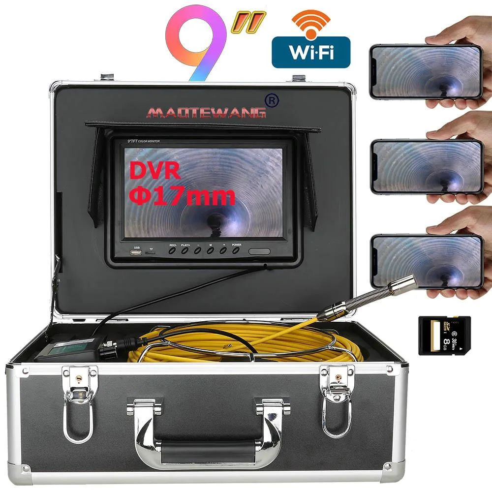 visiPower visiPower 20m 9" WiFi Pipe Inspection Camera 17mm 8GB SD Card — product photo
