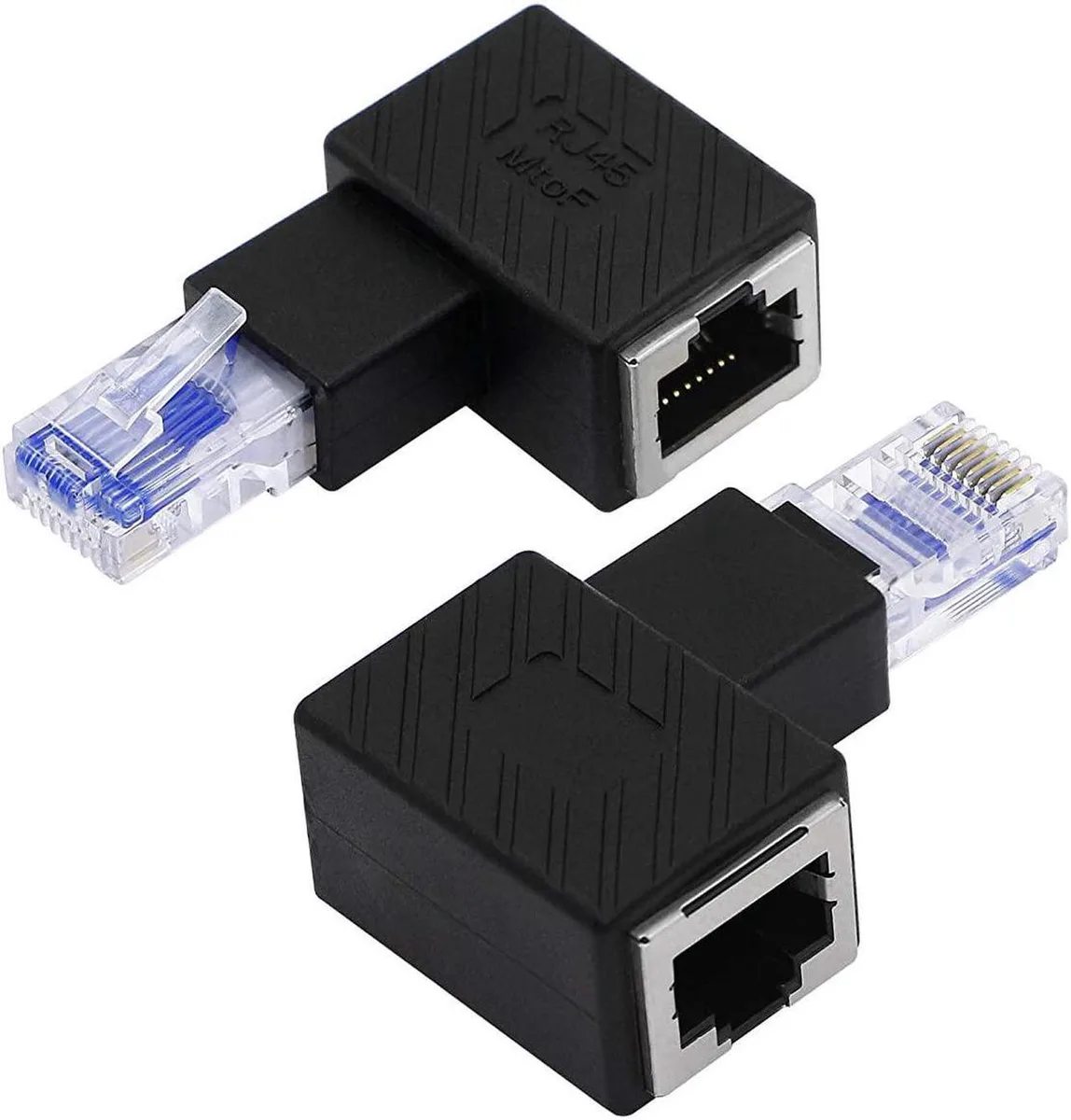 Vszerda Vszerda 90 Degree RJ45 Male to Female Ethernet Adapter 2 Pack — product photo