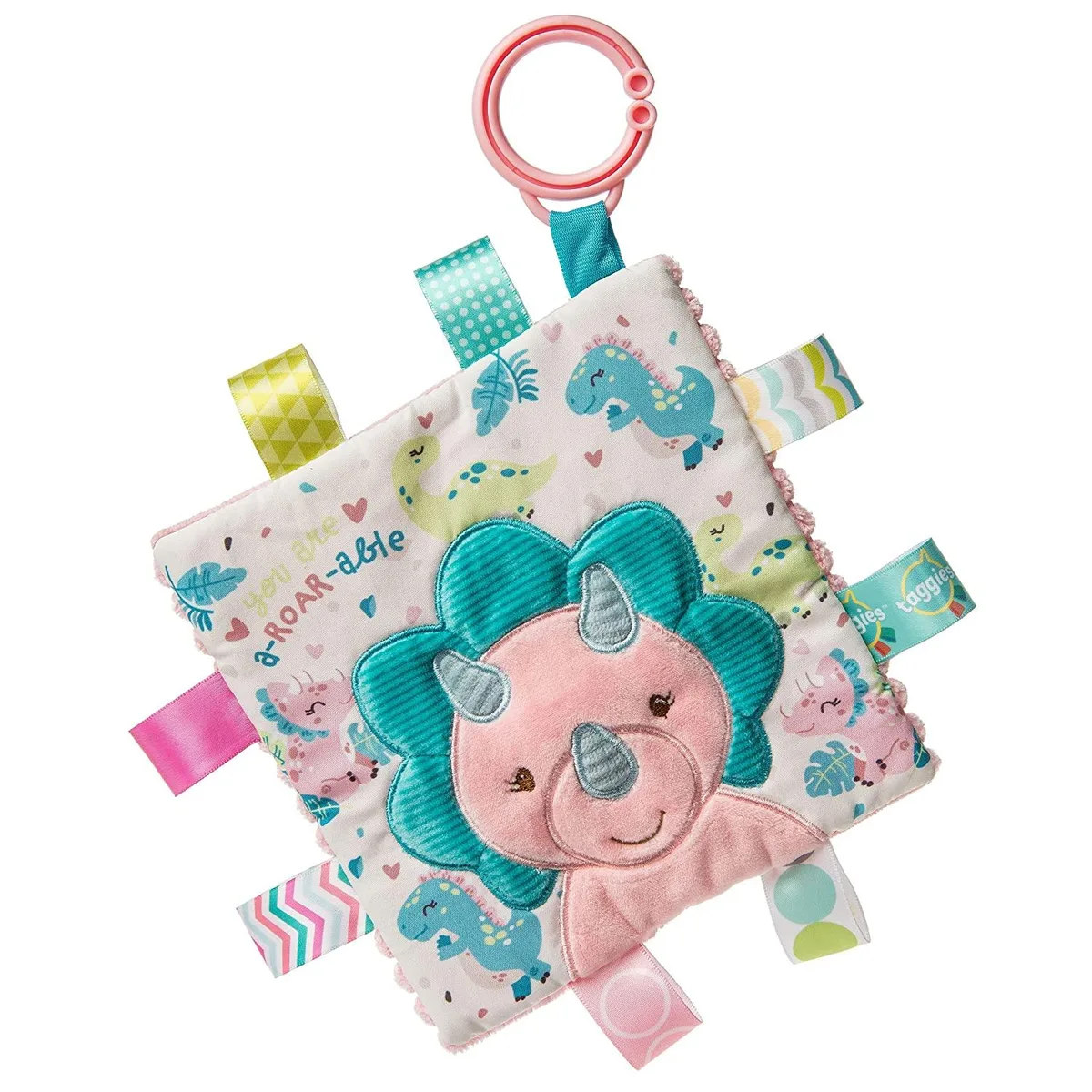 Mary Meyer Stuffed Toys Mary Meyer Stuffed Toys Taggies Crinkle Me Aroar-a-Saurus Pink Dino 6.5 — product photo
