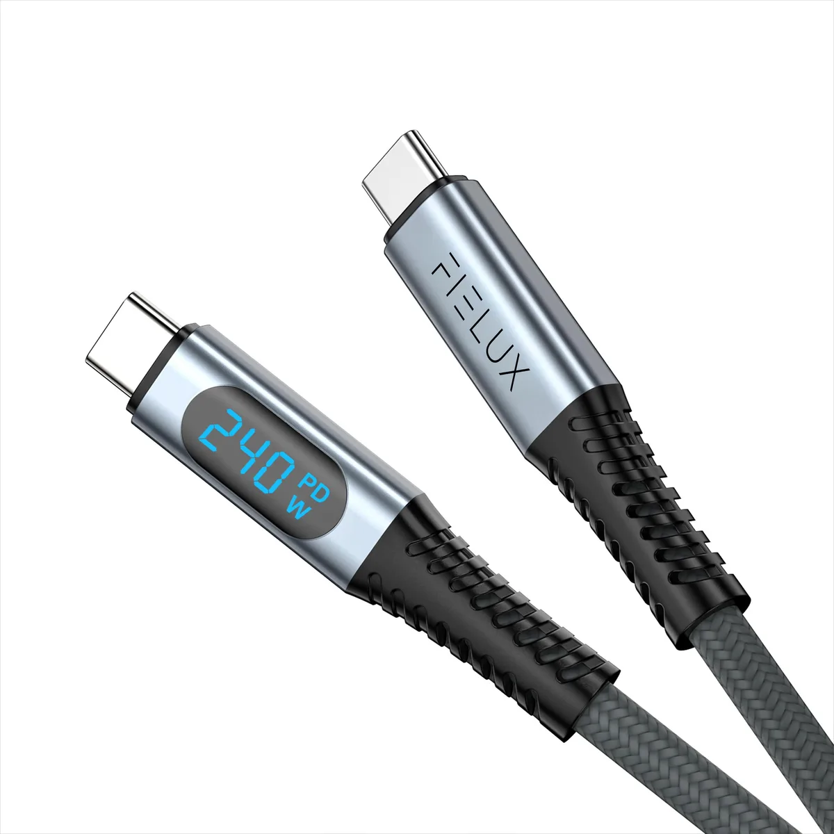 FIELUX FIELUX USB4.0 PD 240W USB-C to USB-C Cable with LED Display 5ft — product photo