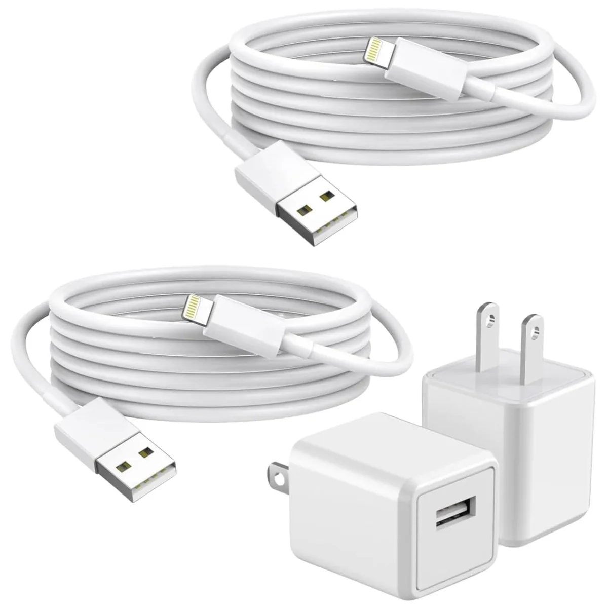 MCHOSE MCHOSE 2Pack 6FT Lightning Cable with USB Wall Charger — product photo