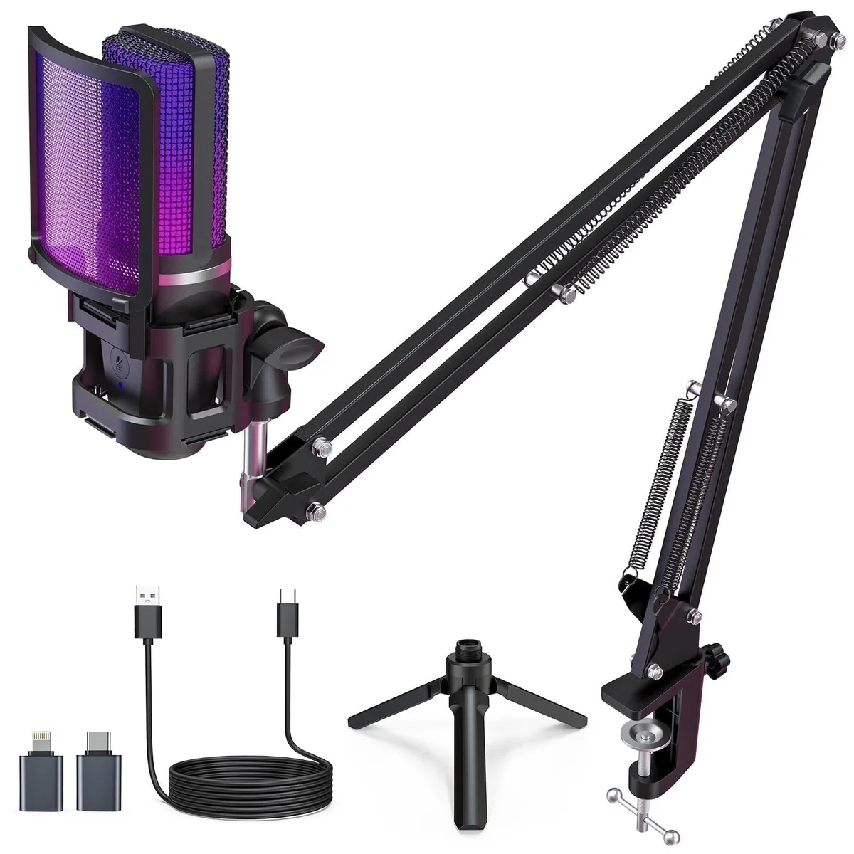 NShi NShi 2 in 1 accessory USB microphone RGB 96kHz 3.5mm — product photo