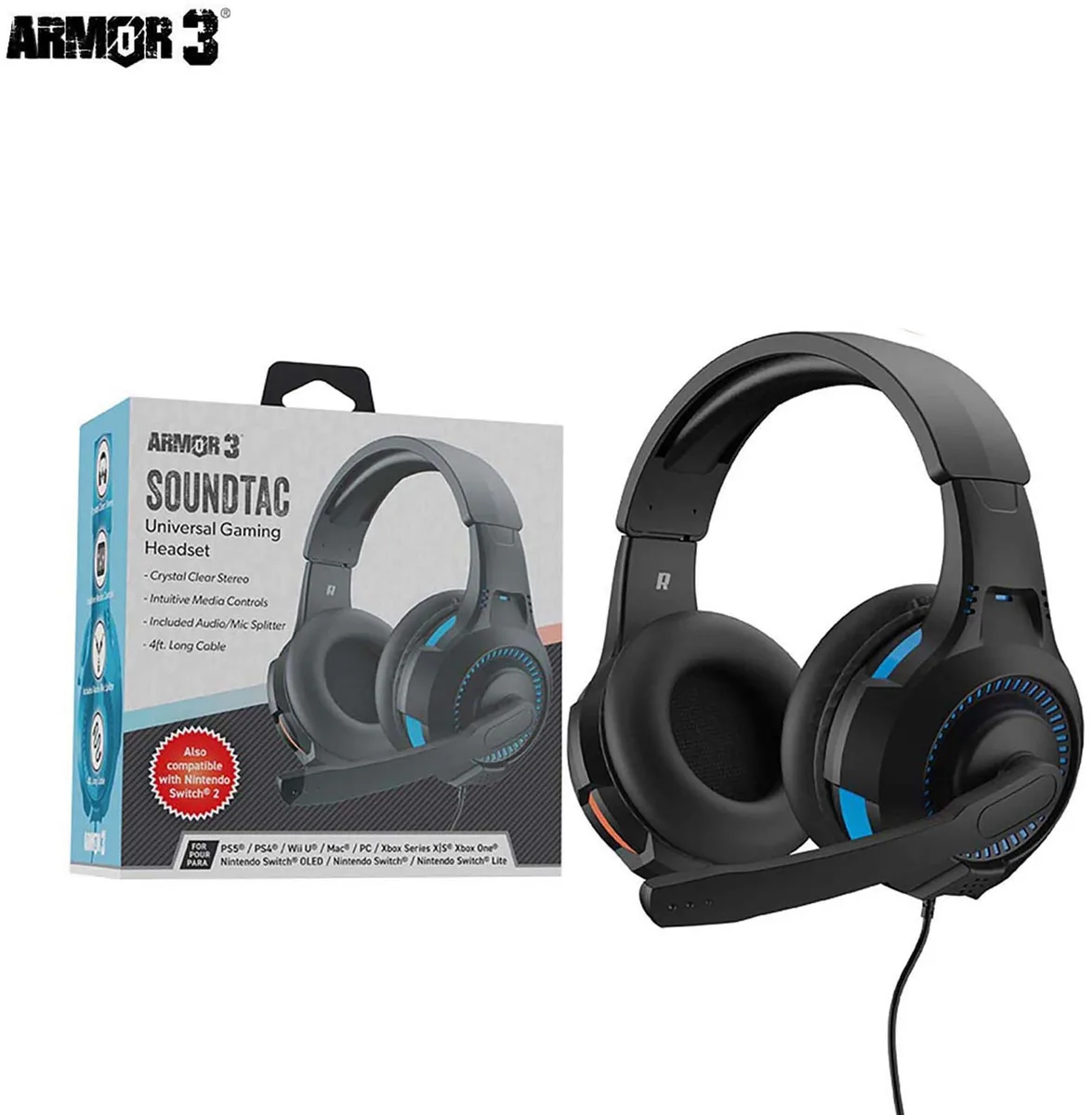  Armor3 SoundTac Universal Gaming Headset M07222-BUOR Blue-Orange — product photo