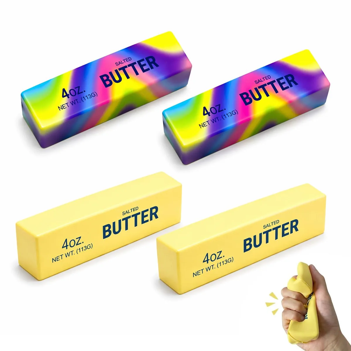  Butter Squishy Stress Toy 4PCS with Steamer Box — product photo