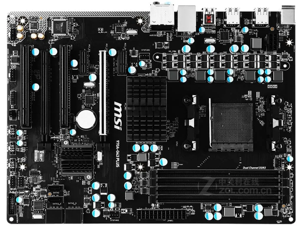 MSI MSI 970A-G43 PLUS AMD 970 AM3/AM3+ DDR3 32GB ATX motherboard — product photo