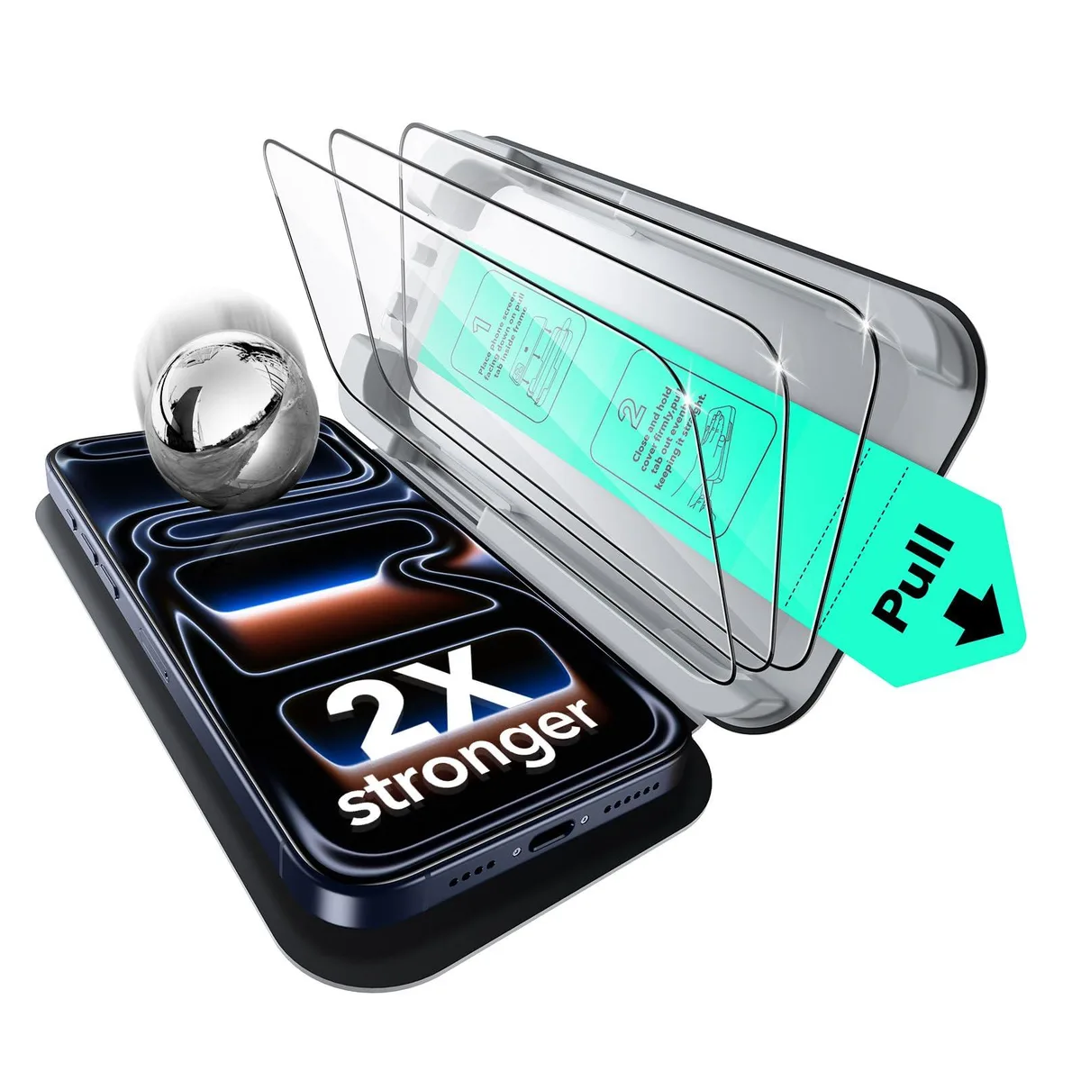 ESR Screen Protector Pack for iPhone 17 Pro Max — 3 Pack with UltraFit Tray — product photo