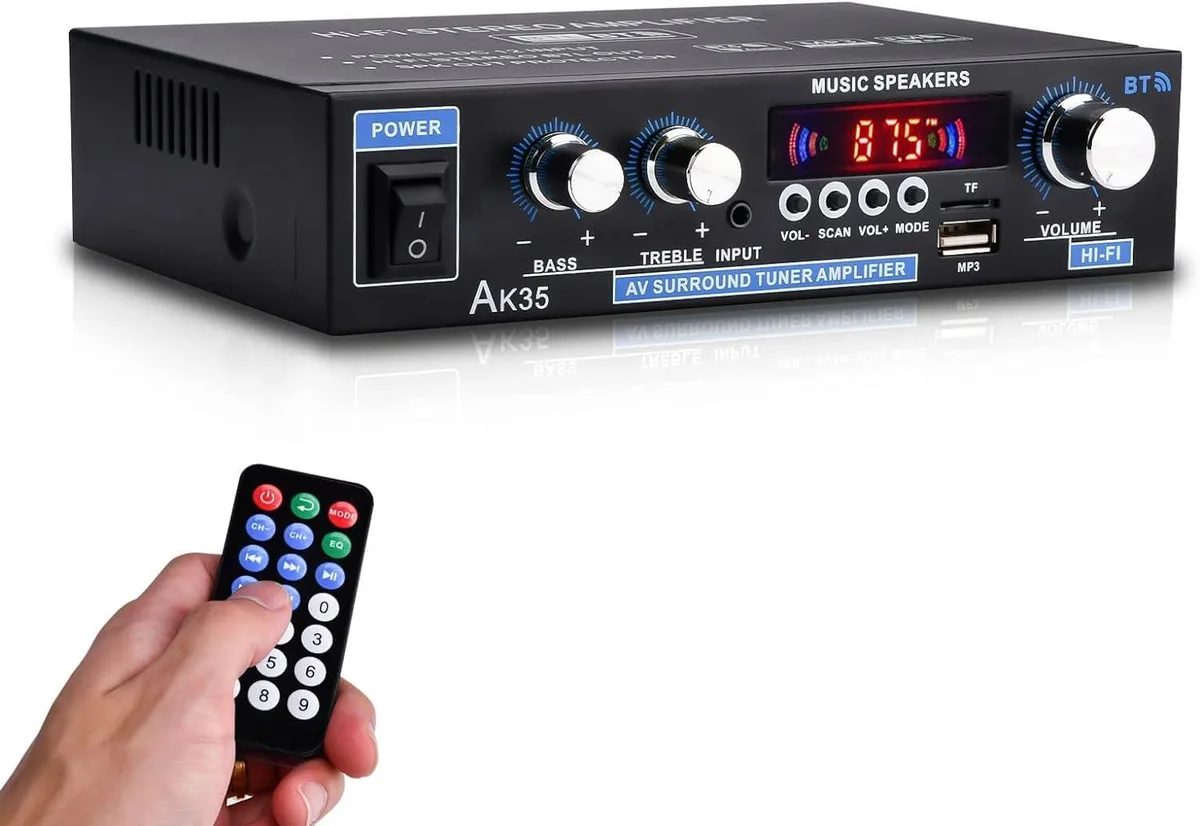 lelisten lelisten 200W Dual Channel Bluetooth 5.0 Stereo Amplifier — product photo