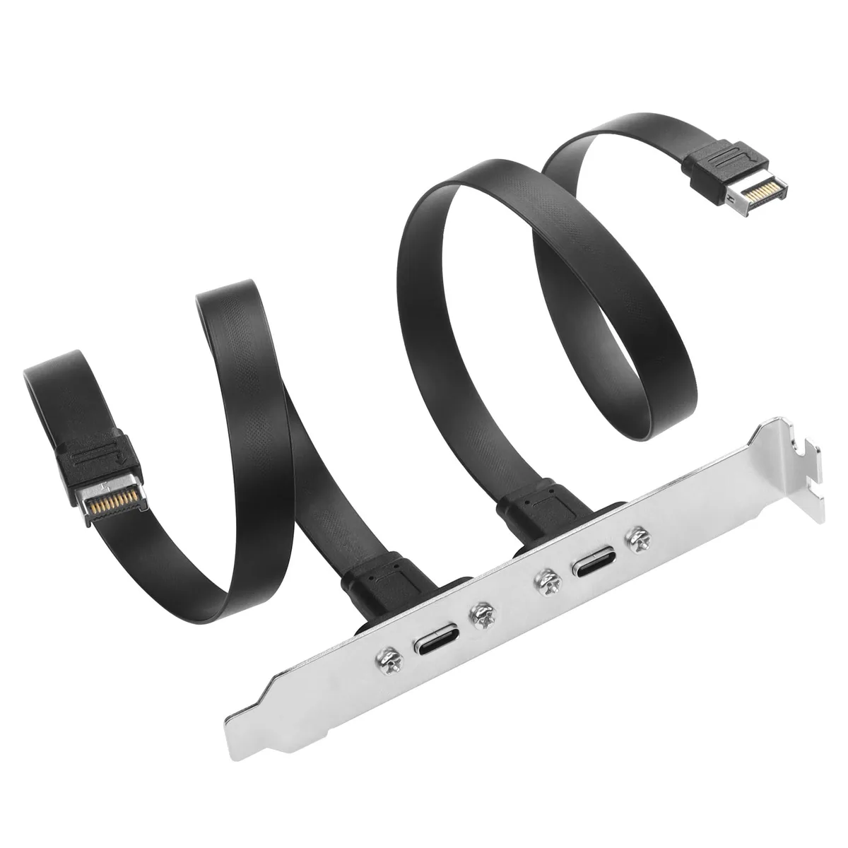 BUCIER BUCIER 2-Pack USB 3.1 Type-E 20-Pin to USB-C Female 30cm 10Gbps Full-Height Bracket — product photo